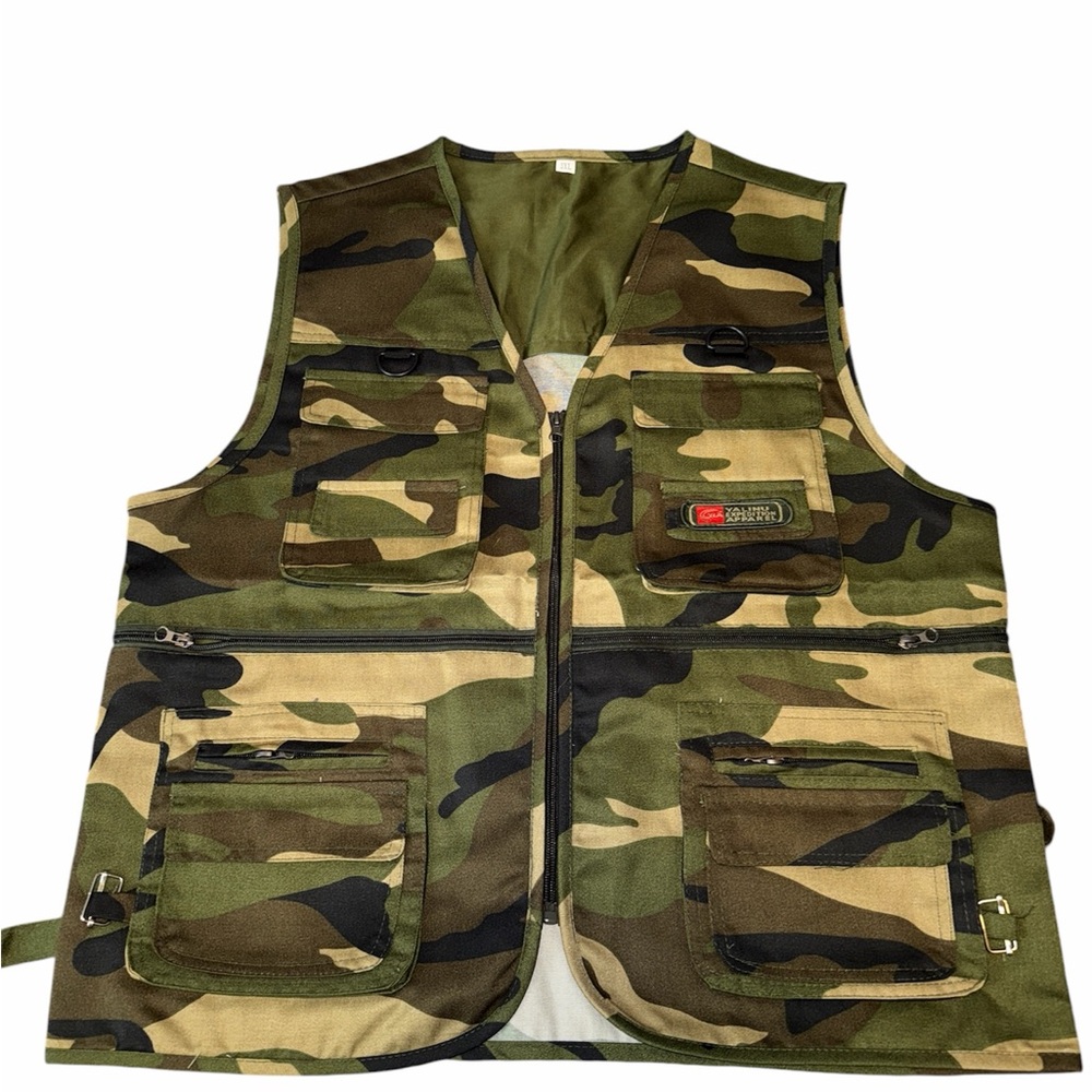 Camo Utility Fishing Vest - Green Camo